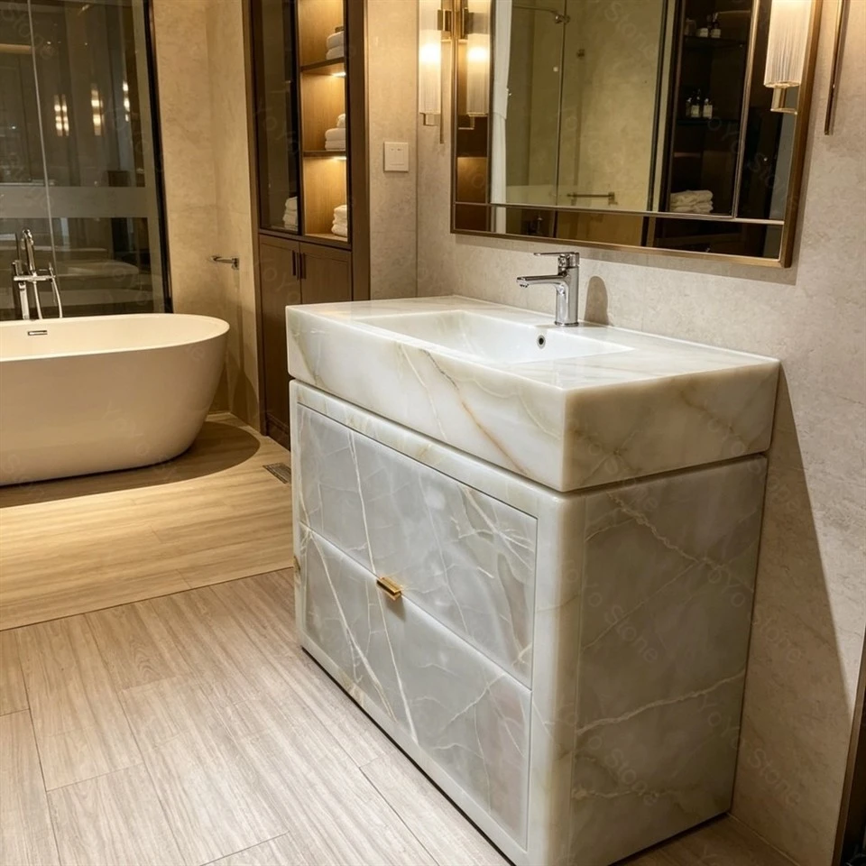 green onyx bathroom cabinet